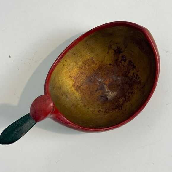 Vintage Hand-painted Wooden Lacquer Trinket Dish Bird USSR - Picture 4 of 10